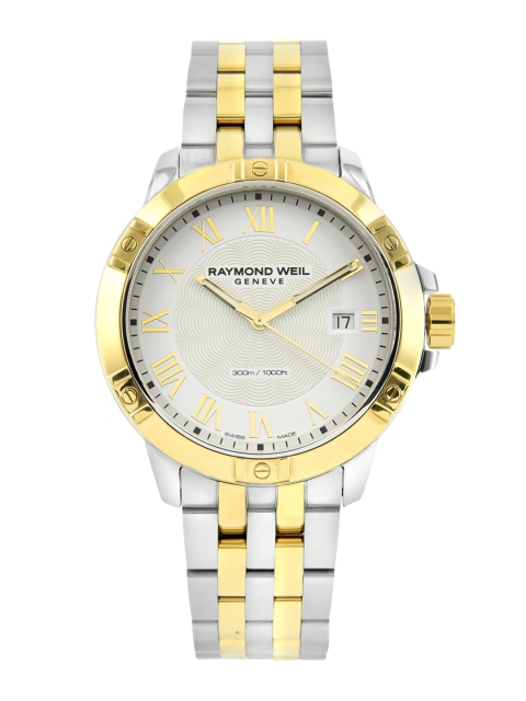 Raymond Weil Men White & Gold-Toned Tango Swiss-Made Analogue Watch 8160-STP-00308