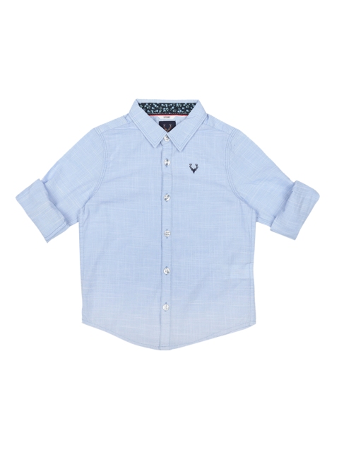Allen Solly Junior Boys Blue Regular Fit Self Design Casual Shirt