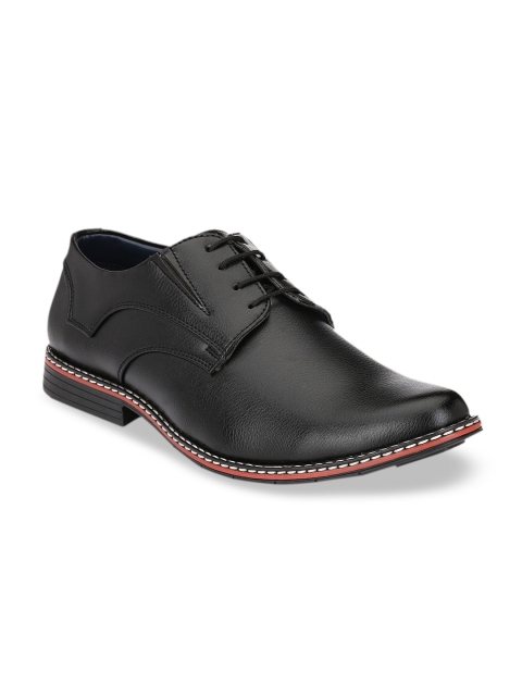 John Karsun Men Black Solid Formal Derbys