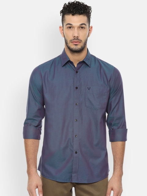 Allen Solly Men Blue Slim Fit Solid Casual Shirt