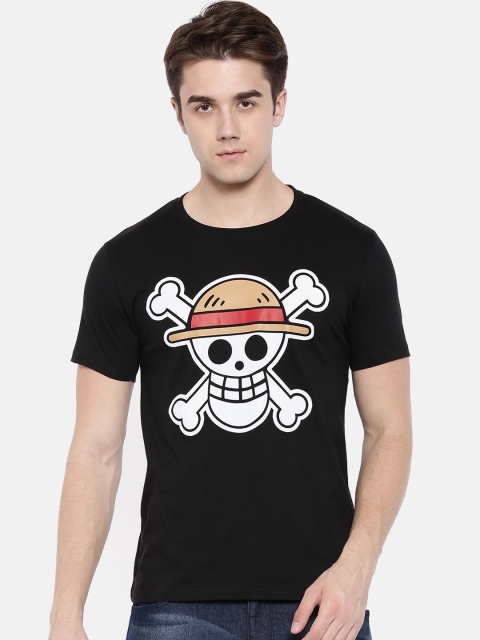 Bushirt Men Black Printed Round Neck T-shirt