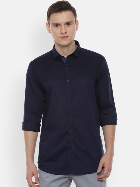 Allen Solly Men Navy Blue Slim Fit Solid Casual Shirt
