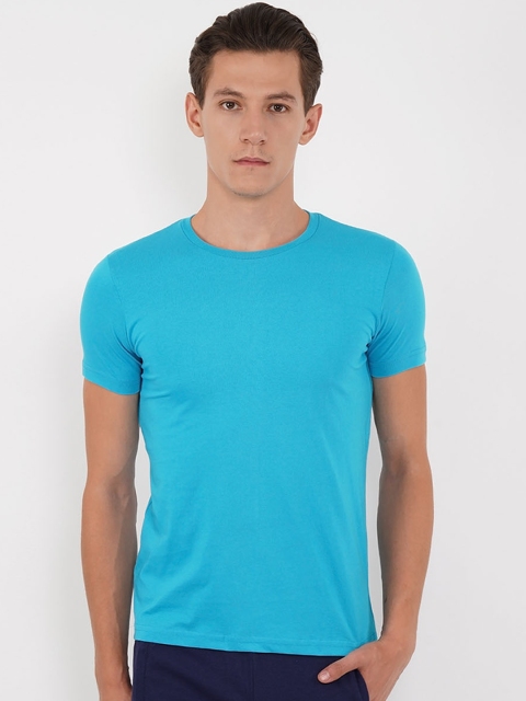 Sweet Dreams Men Blue Solid Lounge Tshirt 8907668791160