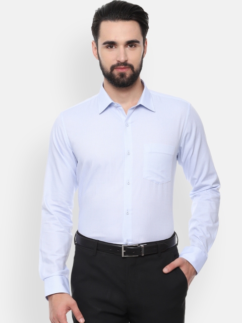 Van Heusen Men Blue Slim Fit Striped Formal Shirt