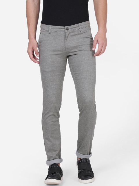 NO NEXT Men Grey Smart Slim Fit Solid Regular Trousers