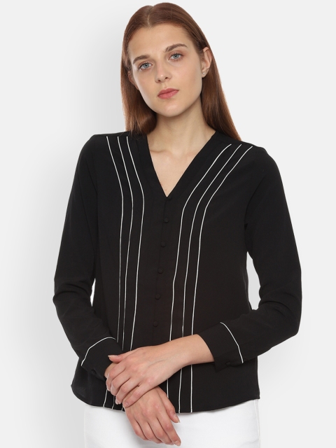 Van Heusen Woman Black Striped Top