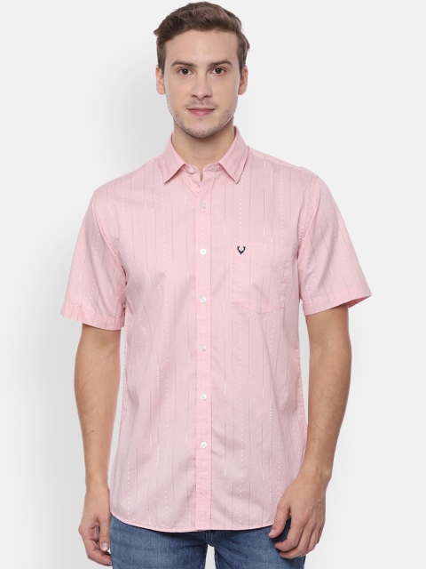 Allen Solly Men Pink Slim Fit Striped Casual Shirt
