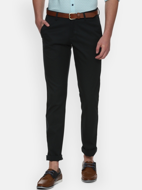 Allen Solly Men Green Slim Fit Solid Formal Trousers