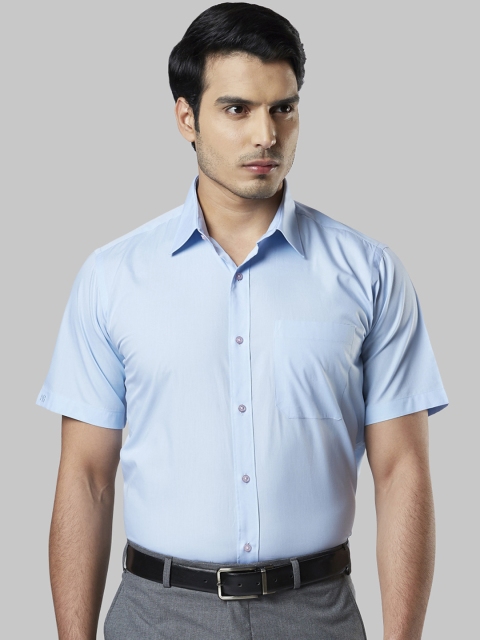 Raymond Men Blue Regular Fit Solid Formal Shirt