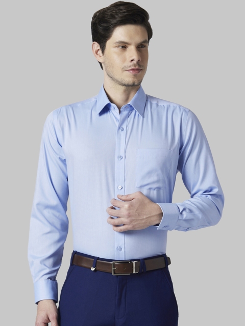 Park Avenue Men Blue Regular Fit Solid Formal Shirt