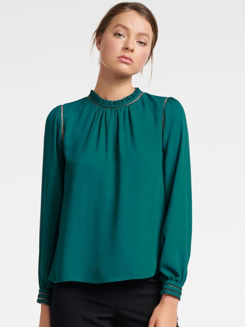 Forever New Women Teal Solid Top
