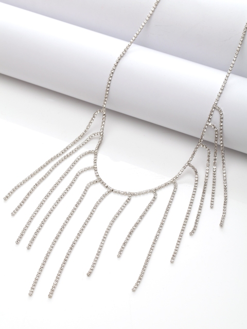 AVANT-GARDE PARIS Women Silver-Toned & Rhodium-Plated Crystals Studded Antique Necklace
AVANT-GARDE PARIS Women Silver-Toned & Rhodium-Plated Crystals Studded Antique Necklace