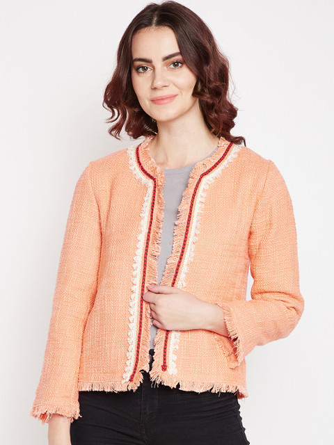 Taanz Women Orange Self Design Open Front Sweater
Taanz Women Orange Self Design Open Front Sweater