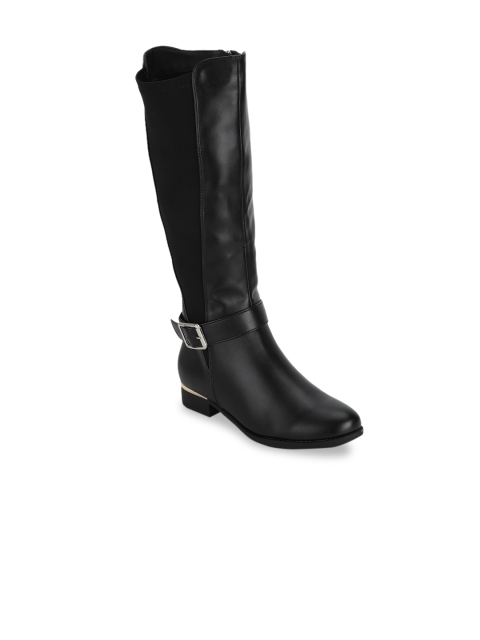 Truffle Collection Women Black Solid Heeled Boots