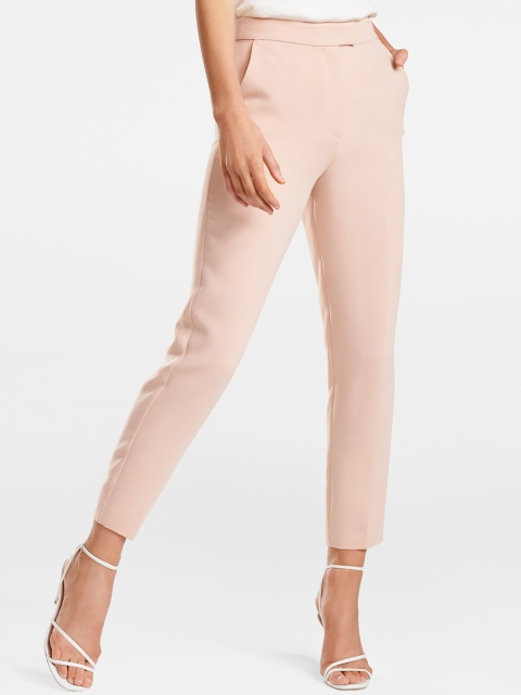 Forever New Women Pink Slim Fit Solid Regular Trousers