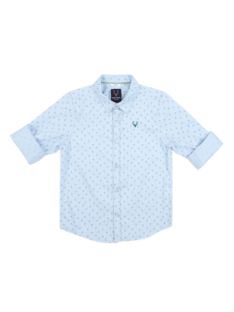 Allen Solly Junior Boys Blue Regular Fit Printed Casual Shirt