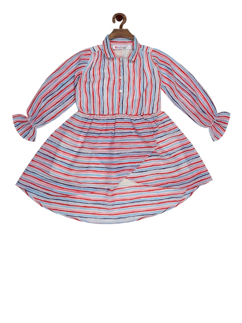 First Kick Girls Candy Striped Pink Fit and Flare Dress