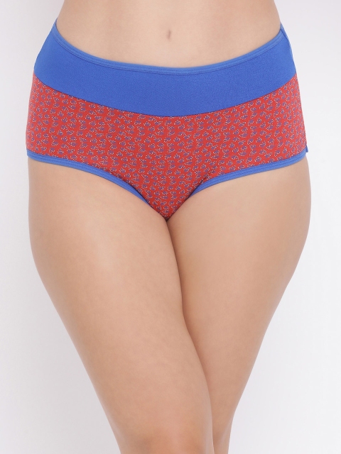 Clovia Women Red Printed High-Rise Hipster Briefs PN3332P043XL