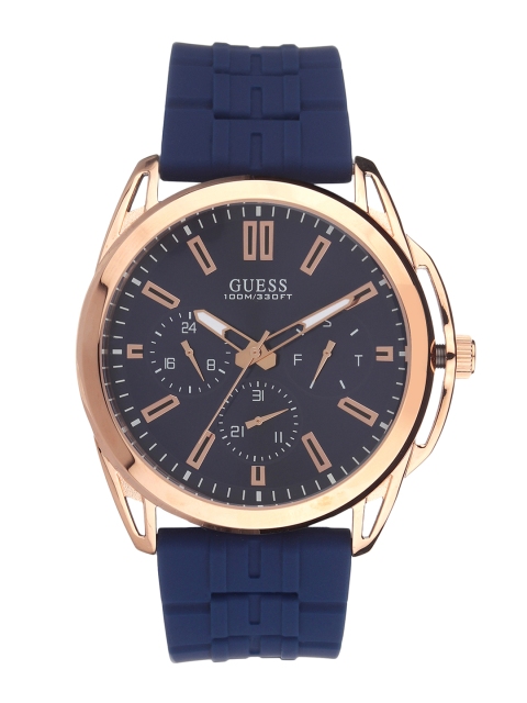 GUESS Men Blue & Grey Multifuction Watch W1177G4