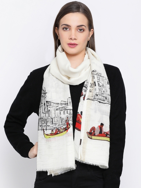 SHINGORA Women Off-White Printed Stole