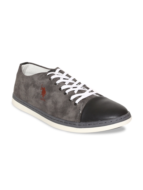 U.S. Polo Assn. Men Grey Printed Sneakers