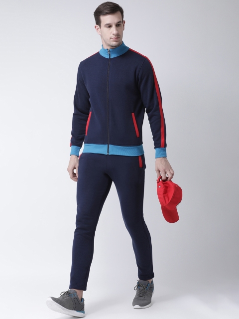 Club York Men Navy Blue Solid Tracksuit