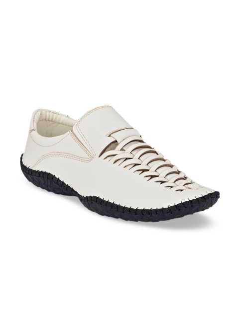 El Paso Men White Slip-On Shoes