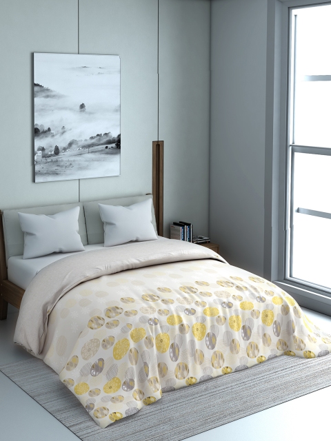 SPACES Grey Floral AC Room 150 GSM Double Bed Comforter