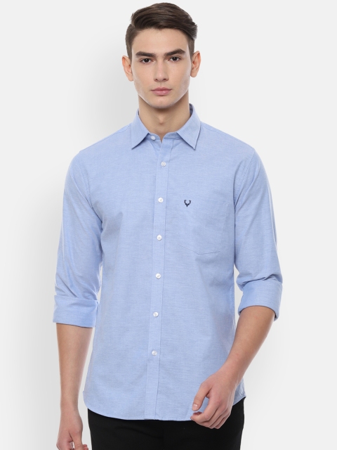 Allen Solly Men Blue Slim Fit Solid Casual Shirt