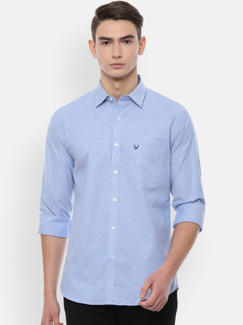 Allen Solly Men Blue Slim Fit Solid Casual Shirt
