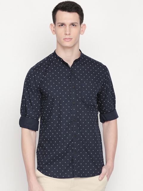 BYFORD by Pantaloons Men Navy Blue Slim Fit Printed Casual Shirt