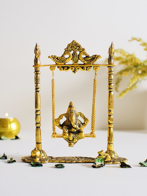 Archies Unisex Gold-Toned Ganesha With Jhula Set