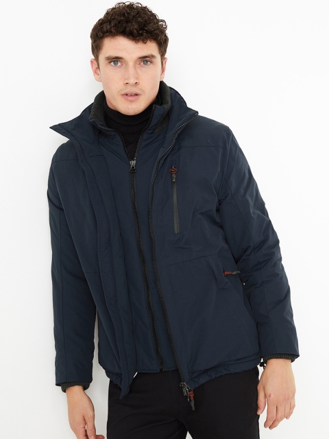 Marks & Spencer Men Navy Blue Solid Puffer Jacket