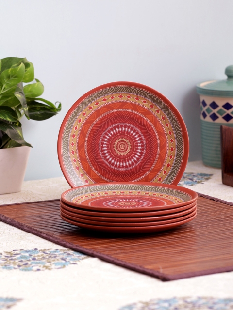 Servewell Brown 6-Pieces Solid Melamine Plates Set