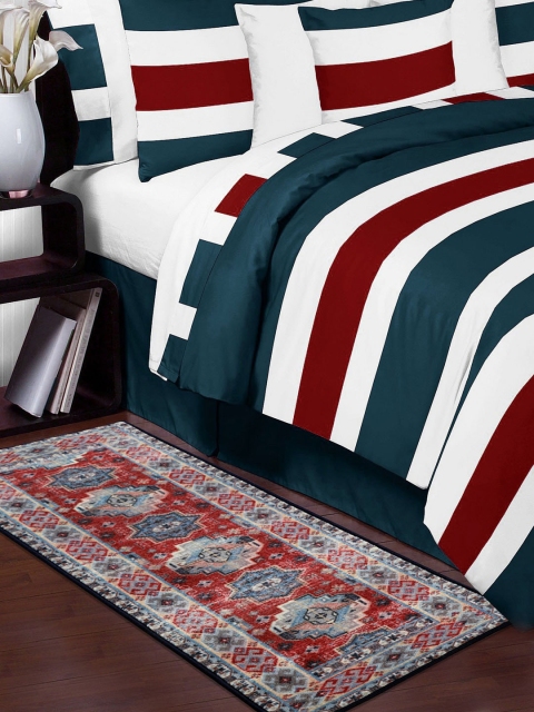 RUGSMITH Premium Red & Blue Patterned No-Shred Runner