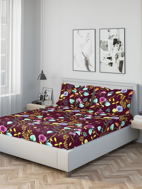 DDecor Purple & Yellow Floral 210 TC Cotton 1 King Bedsheet with 2 Pillow Covers
DDecor Purple & Yellow Floral 210 TC Cotton 1 King Bedsheet with 2 Pillow Covers