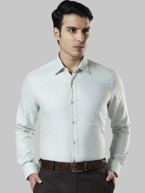 Raymond Men Green Regular Fit Solid Formal Shirt