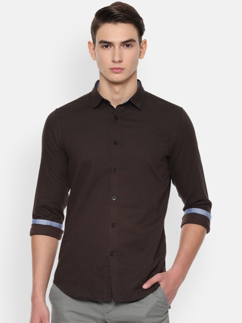 Allen Solly Sport Men Brown Slim Fit Checked Casual Shirt