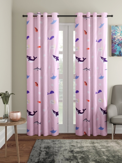 Cortina Pink Set of 2 Door Curtains