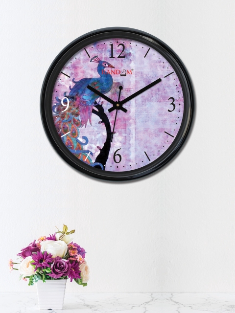RANDOM Multicoloured Round Printed 30 cm Analogue Wall Clock, Multi