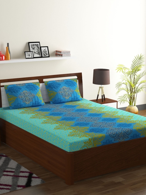 BOMBAY DYEING Blue Ethnic Motifs 104 TC Cotton 1 Queen Bedsheet with 2 Pillow Covers
BOMBAY DYEING Blue Ethnic Motifs 104 TC Cotton 1 Queen Bedsheet with 2 Pillow Covers