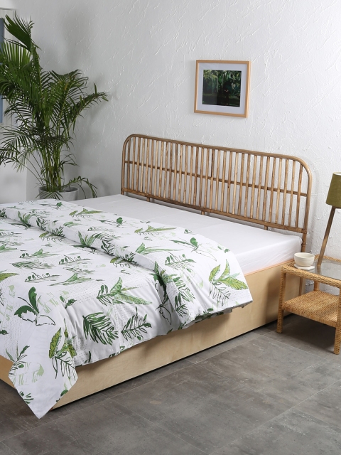 House This Unisex Green and White Printed Double Queen Duvet Cover