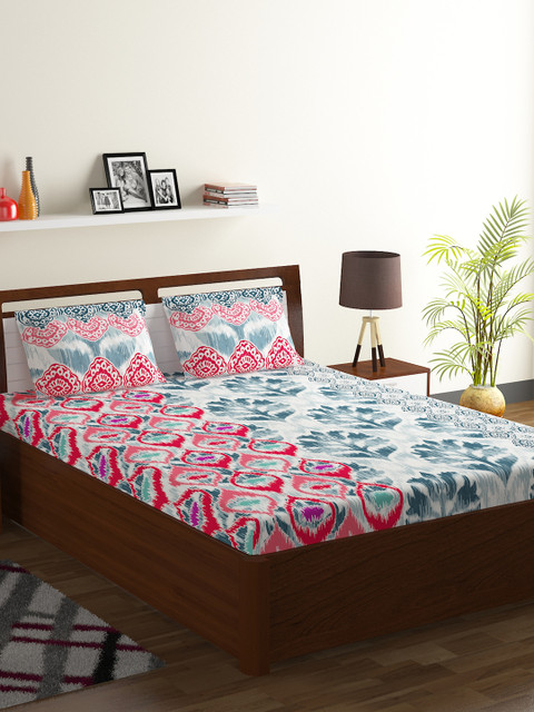 BOMBAY DYEING Blue & Red Floral 104 TC Cotton 1 Queen Bedsheet with 2 Pillow Covers
BOMBAY DYEING Blue & Red Floral 104 TC Cotton 1 Queen Bedsheet with 2 Pillow Covers