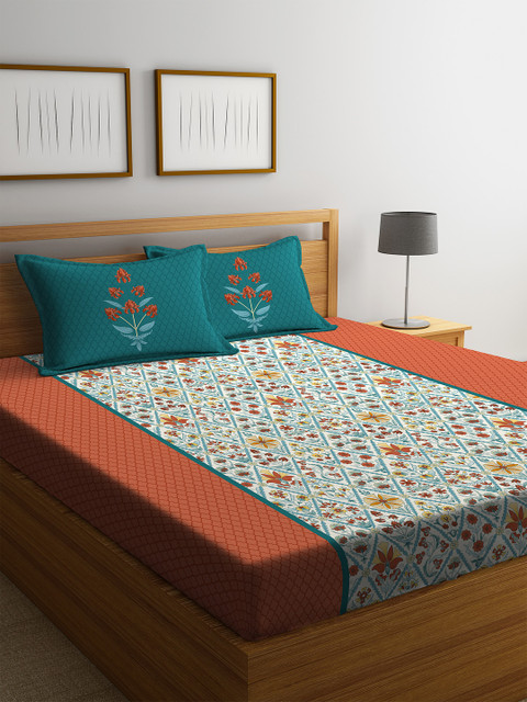 Portico New York Orange Floral 210 TC Cotton 1 Queen Bedsheet with 2 Pillow Covers
Portico New York Orange Floral 210 TC Cotton 1 Queen Bedsheet with 2 Pillow Covers