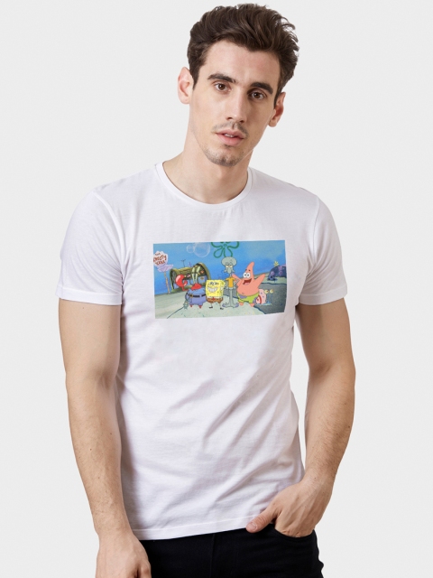 Free Authority Sponge Bob Featured White Tshirt for Men