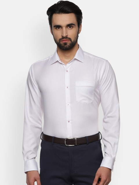 Van Heusen Men White Boxy Striped Formal Shirt