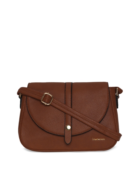 David Jones Women Tan Brown Solid Sling Bag
