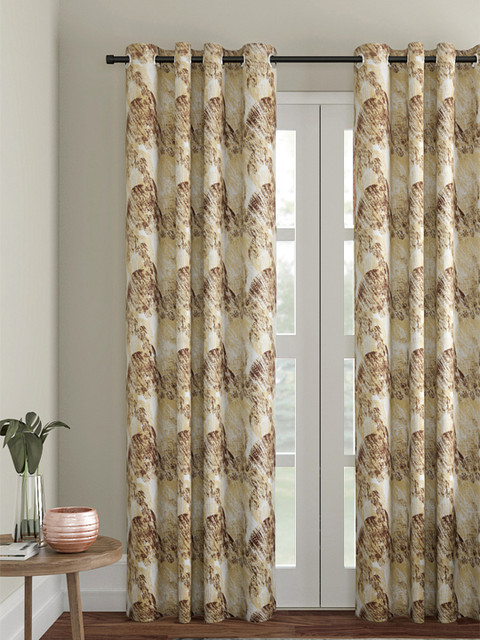 Soumya Beige Single Printed Room Darkening Door Curtain 
Soumya Beige Single Printed Room Darkening Door Curtain