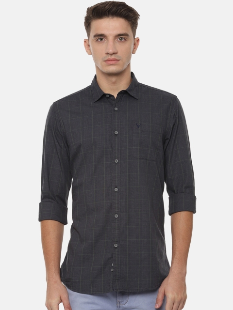 Solly Jeans Co. Men Grey Regular Fit Checked Casual Shirt