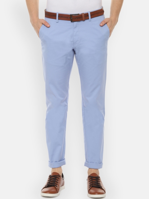 Allen Solly Men Blue Slim Fit Solid Regular Trousers